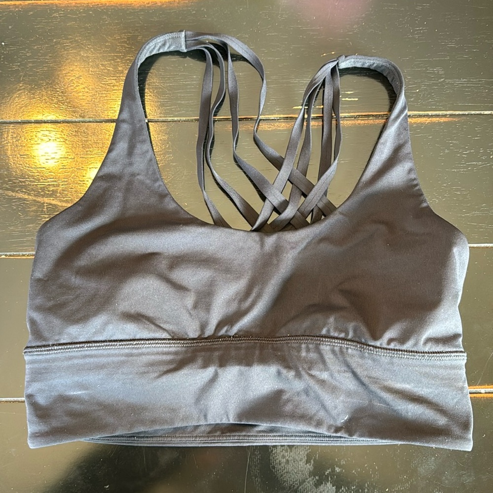 Lululemon black sports bra, size 4!
